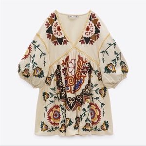 Zara embroidered dress